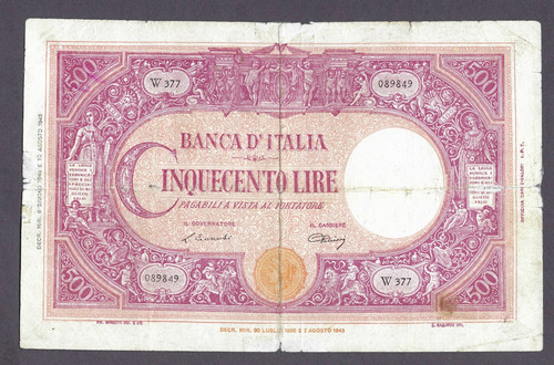 Regno italia umberto - ii, 500